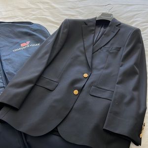 Vineyard vibes Mens navy blue blazer with brass buttons